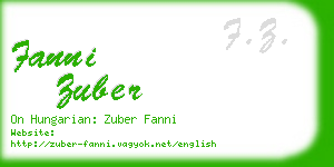 fanni zuber business card